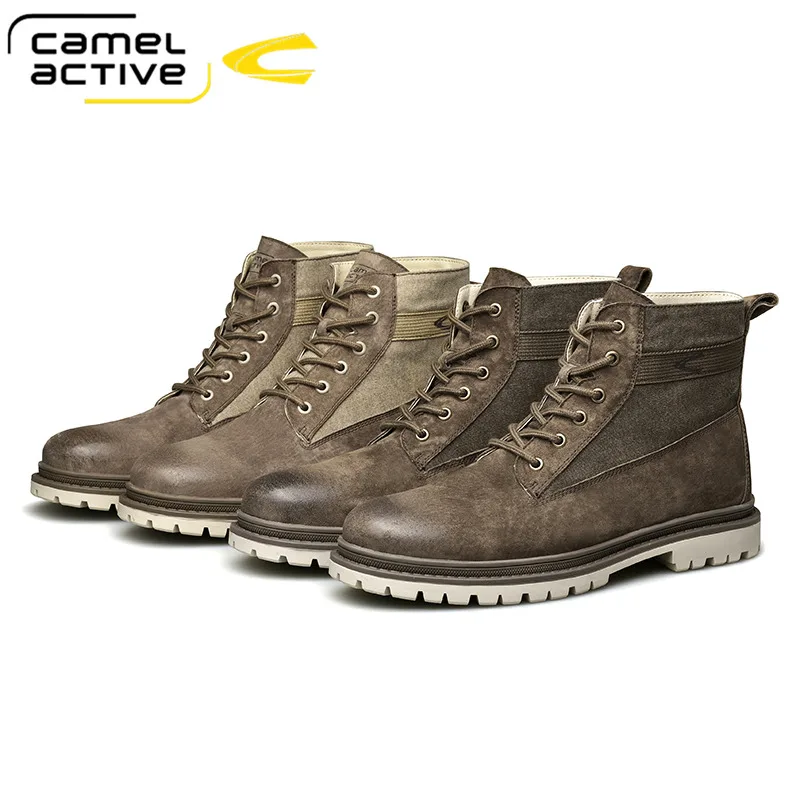 Camel Active nowi mężczyźni buty buty do kostki ze skóry naturalnej krótkie dorywczo oprzyrządowanie skórzane buty męskie odporne na zużycie wołowe gumowe podeszwy