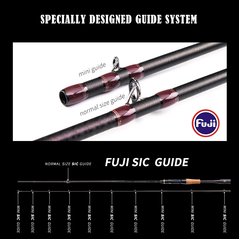 Kyorim TRUNCHEON BASS ROD TORAYCAR CARBONO Fiber Guia FUJI SIC, Casting Spinning Reel Seat ,2 Seções 1.98M 2.03M 2.06M 2.13M