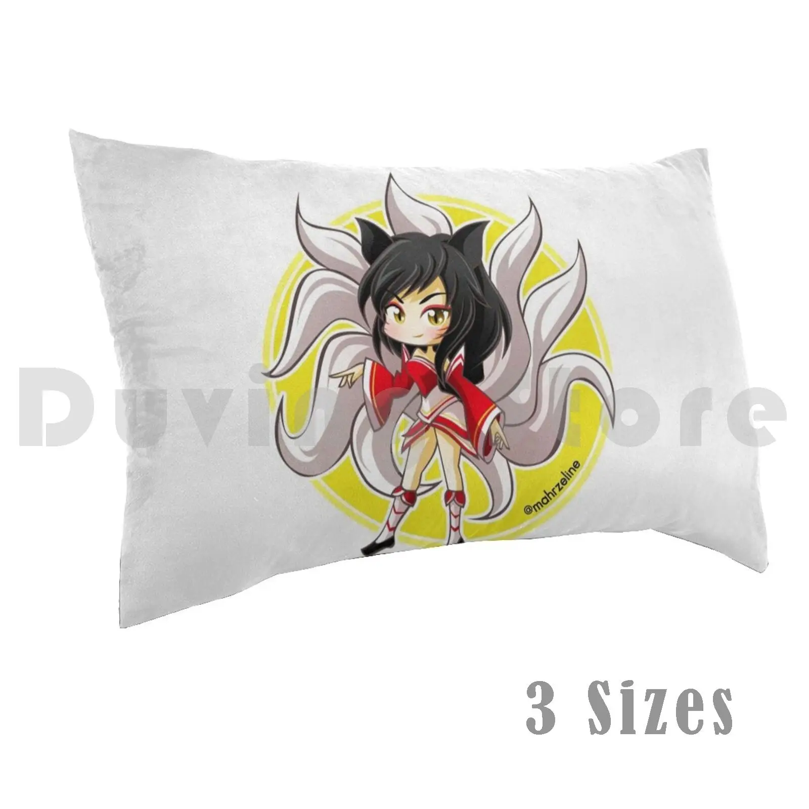 AhriPillow case Ahri Riotgames Anime Cute Chibi Kawaii Pcgames Games White Fox