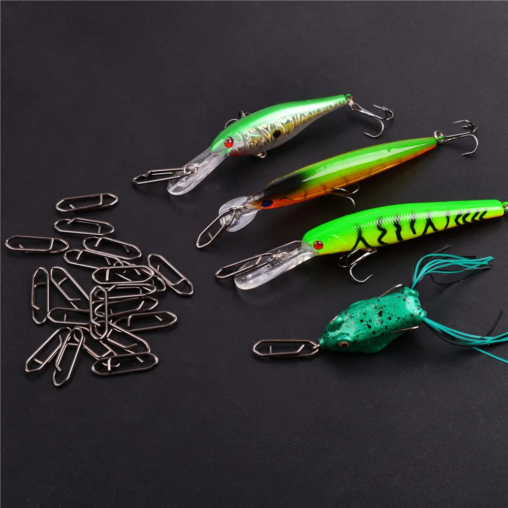 60Pcs Speed Clips for Fishing Lures Power Quick Change Fast link Bait clip Fishing snap Connector for Crankbait Minnow Tackle