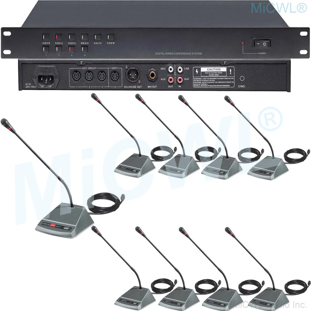 Pro 18 Desk Gooseneck Digital Conference Microphones System President Delegate Table Unit MiCWL A350M-A04