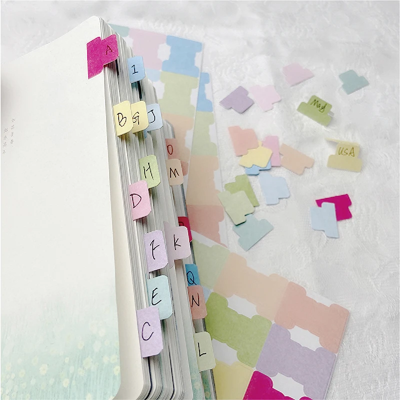 5sheet Self-adhesive Index Label Sticker Personalized Bible Journaling Tabs Flag Markers Paper Office Supplies Stationery