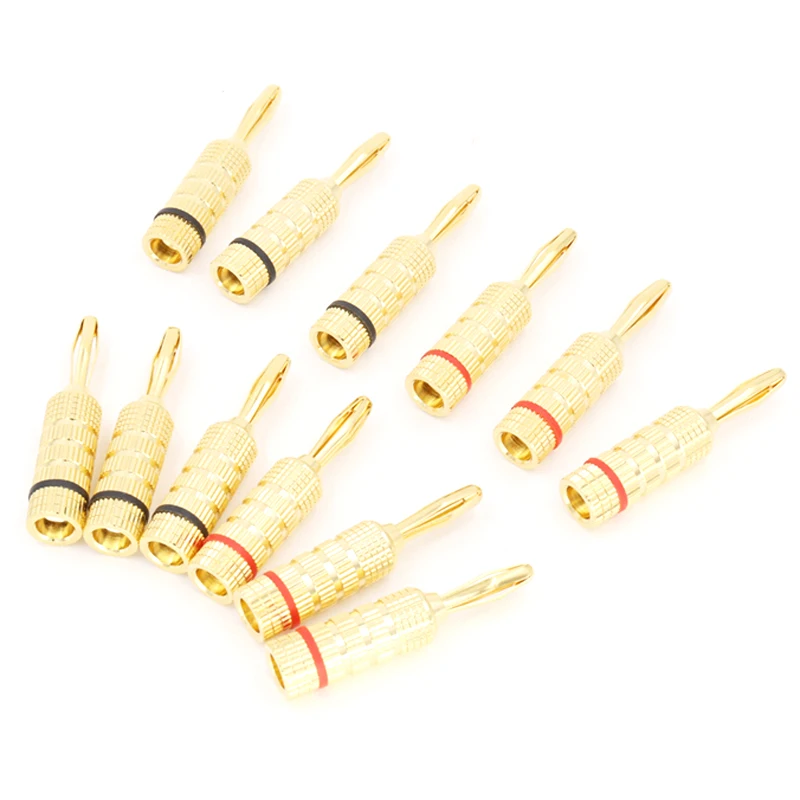 

12Pcs High Quality New 24K Gold Speaker Pin Angel 4MM Speaker Extension Adapter Banana Plugs Cable Connector