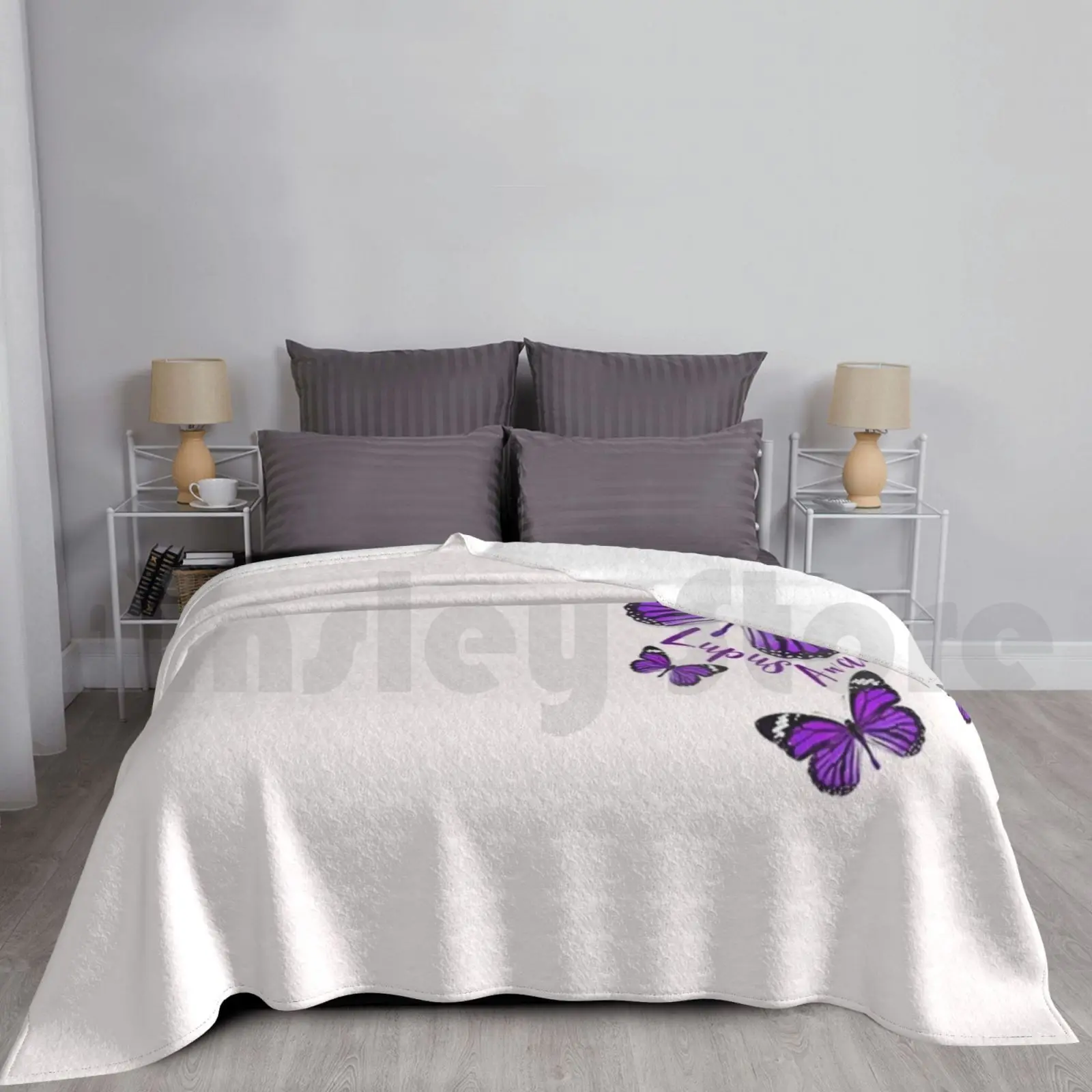 Awareness About Lupus Blanket For Sofa Bed Travel Lupus Awareness Wolf Butterflies