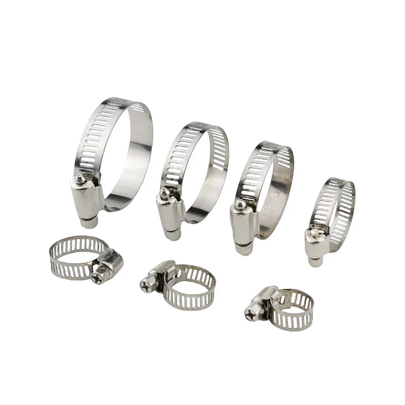 1pcs 6mm-25mm Stainless Steel Mini Fuel Line Pipe Hose Clamp Clip Optional Size for Air Hose Water Pipe Fuel Hose Silicone