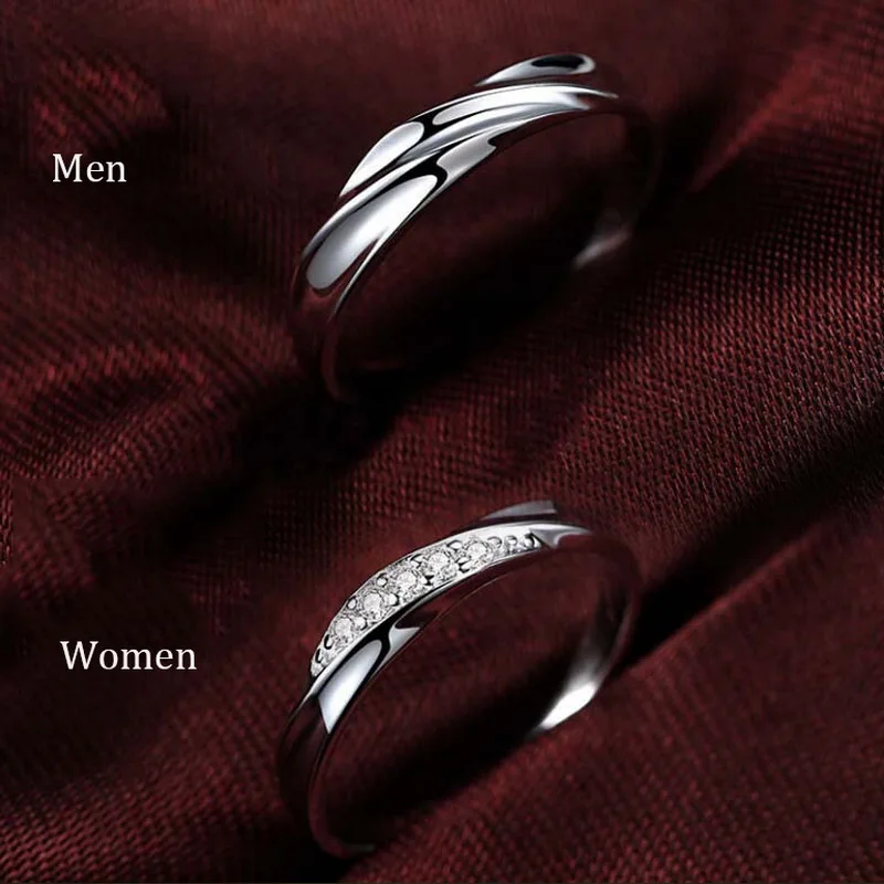 Couple Rings Gold Wave Pattern Wedding Infinity Ring Men and Women Engagement Anniversary Jewelry Gifts