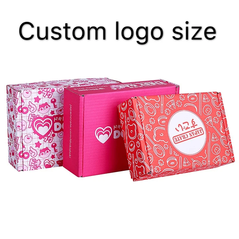 

1000pcs kraft box wholesale color package carton small gift box Wigs blank 3layer corrugated box customized size printed logo