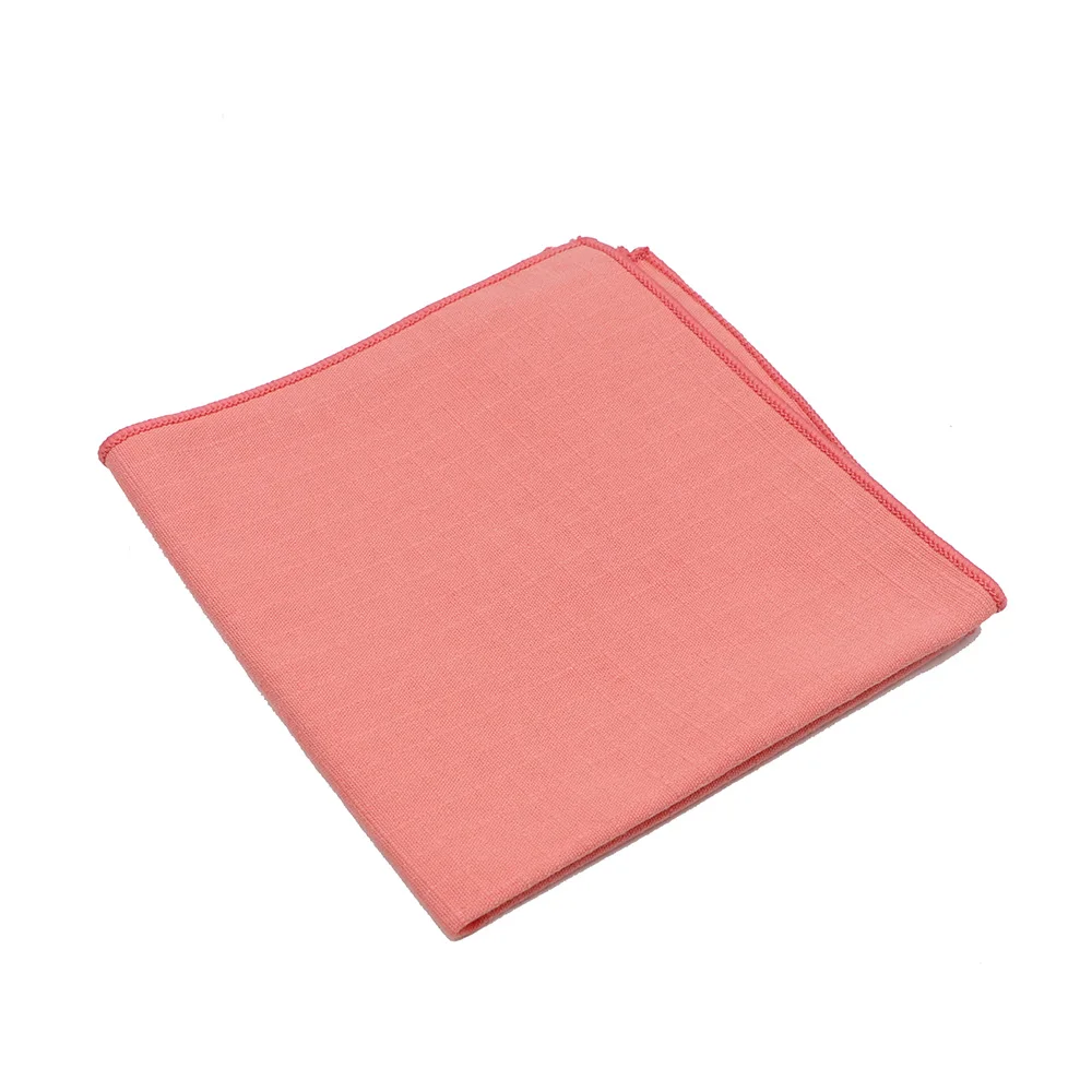 Adult Cotton Handkerchiefs Solid Color Hanky for Men Business Casual Pockets Square Handkerchief 23cm Width Wedding Hankies