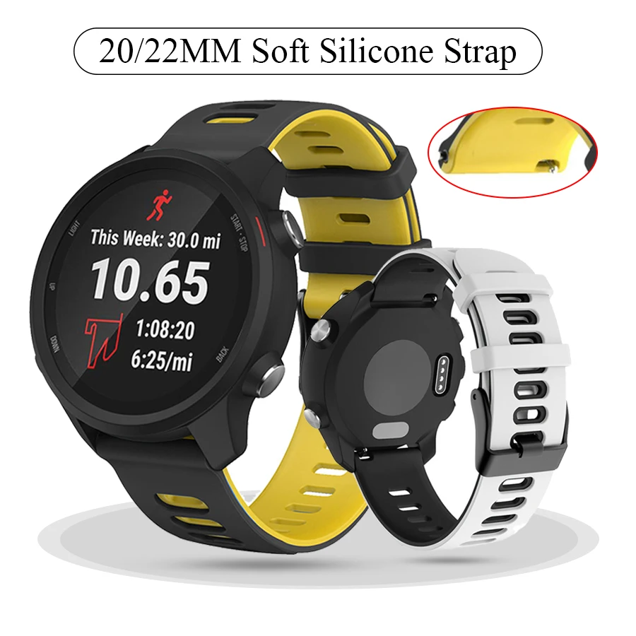 

20mm 22mm Soft Silicone Watchbands Strap for Samsung Galaxy Watch 42mm Active2 40mm for Galaxy Watch 3 41 45mm for Huami Amazfit