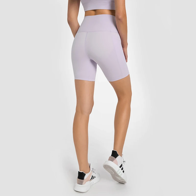 Fitness Short Soft Women Tight Comprehensive Training Jogging Yoga Sports Short High Waist Legging Side Pockets Cycling Athletic