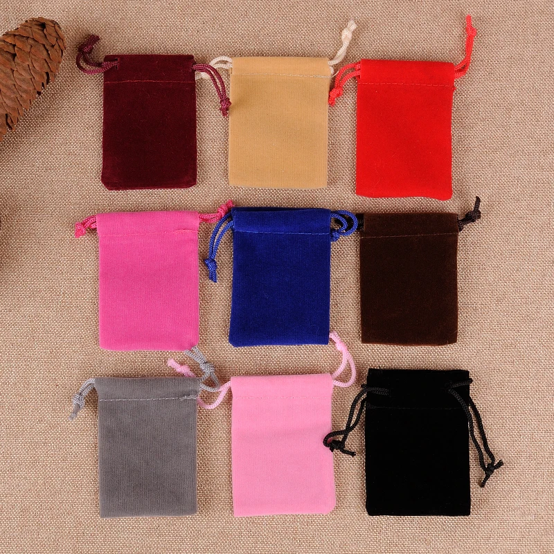 50Pcs 5x7cm Velvet Bag Drawstrings Pouches Small Size Jewelry Gift Display Packing Bags Christmas Wedding Velvet Bag 99