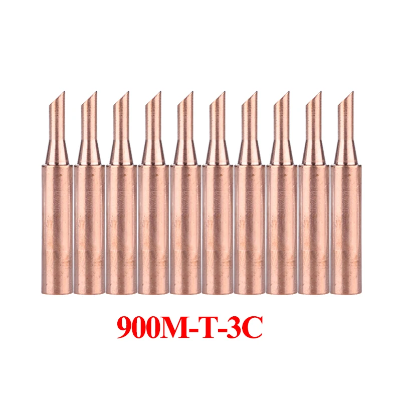 10Pcs/lot 900M-T-3C Solder Tip Pure Copper Soldering Iron Tip BGA Rework Tools