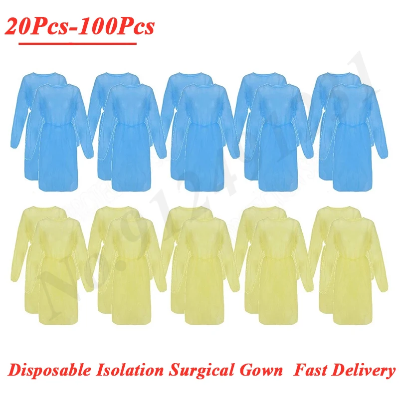 

Disposable Protective Coveralls Non-woven Isolation Clothing Universal Anti-Spitting Anti-Stain Nursing Gown Hazmat Suit A5