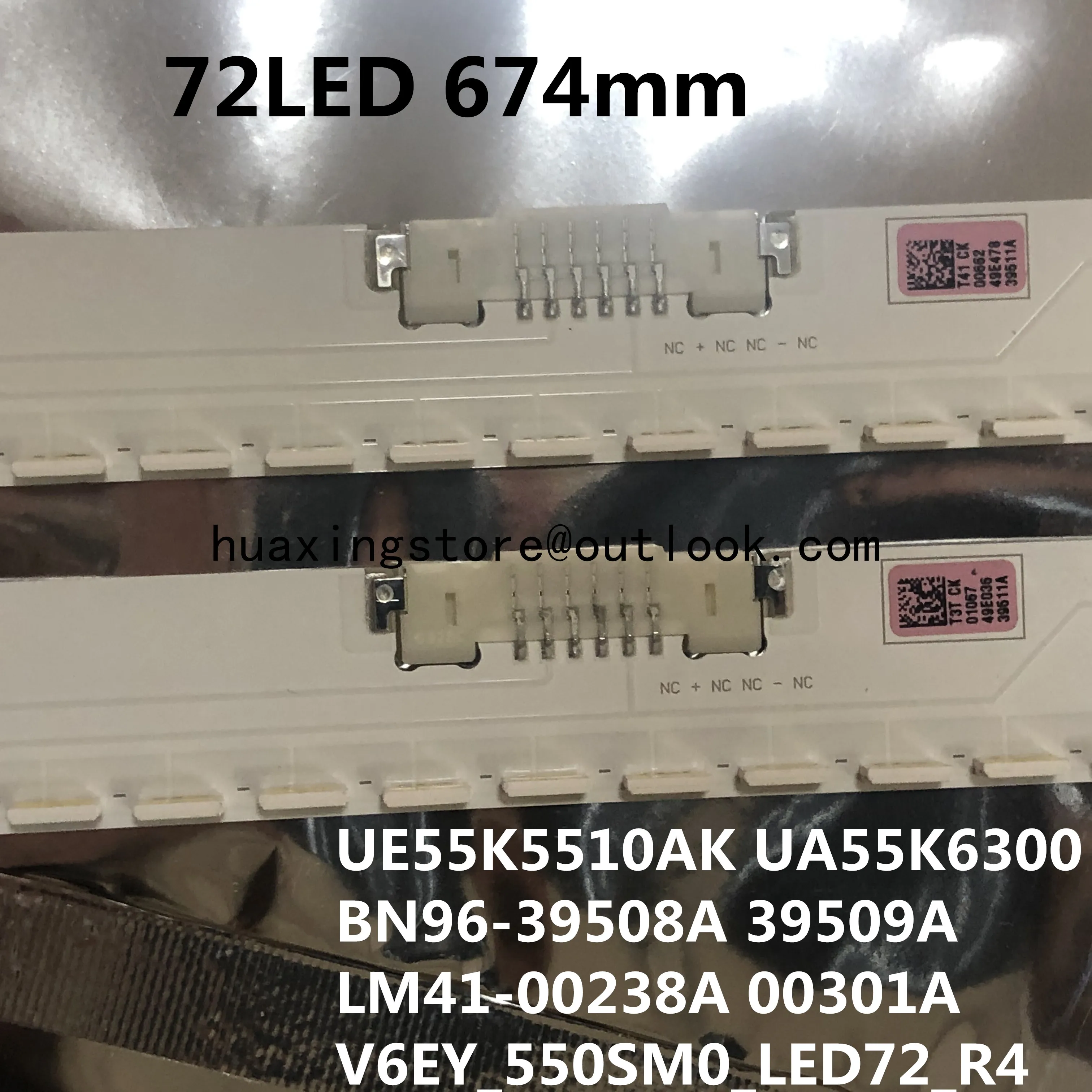 2ชิ้นแถบไฟ LED สำหรับ UE55K5500 UE55K5502 UE55K5505 UE55K5510 UE55K5515 UE55K5670 UE55K5572 UE55K5579 UE55K5580 SEC_55_FHD1X72 aot