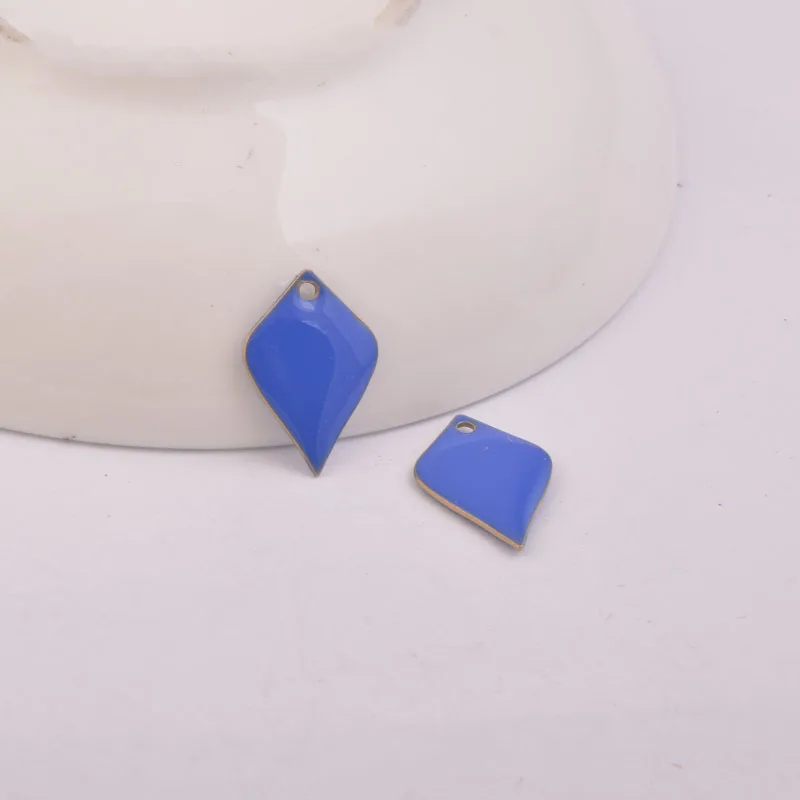 30 Stück 12*18mm Emaille-Doppelseitige Anhänger Kupfer Schwarz Armeegrün Charm DIY Ohrring Schmuckzubehör – Detail 5
