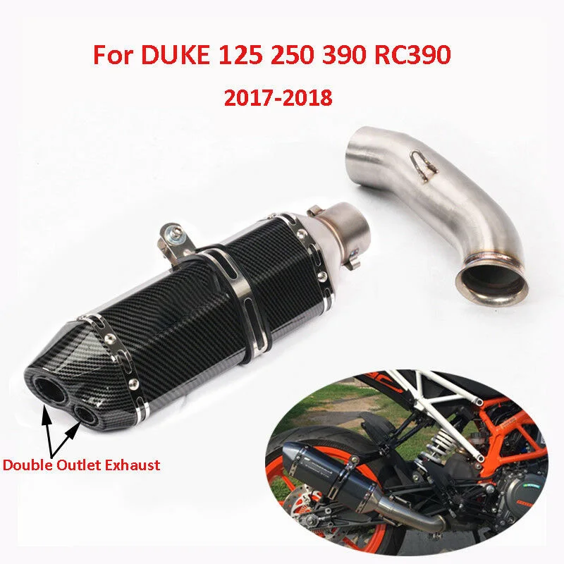 

For 2017-2018 KTM Duke 125 250 390 Motorcycle Exhaust Tailpipe Middle Mid Link Pipe Muffler Tube DB Killer Slip On