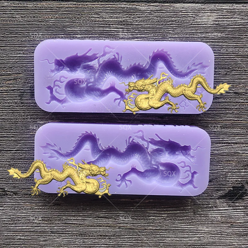 Auspicious Dragon Silicone Mold For Fondant Chocolate Epoxy Sugarcraft Mould Pastry Cake Decorating Kitchen Accessories Tool