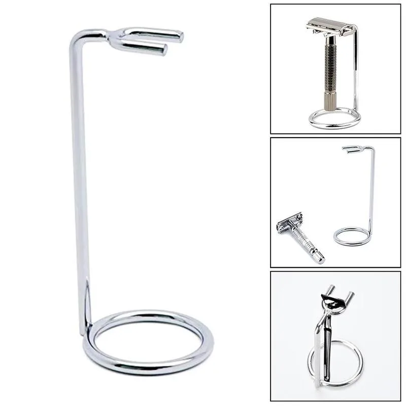 Men Steel Safety Razor Stand Double Edge Z-frame Art Accessories Holder Razor Metal Shaver Tool Support K7H4