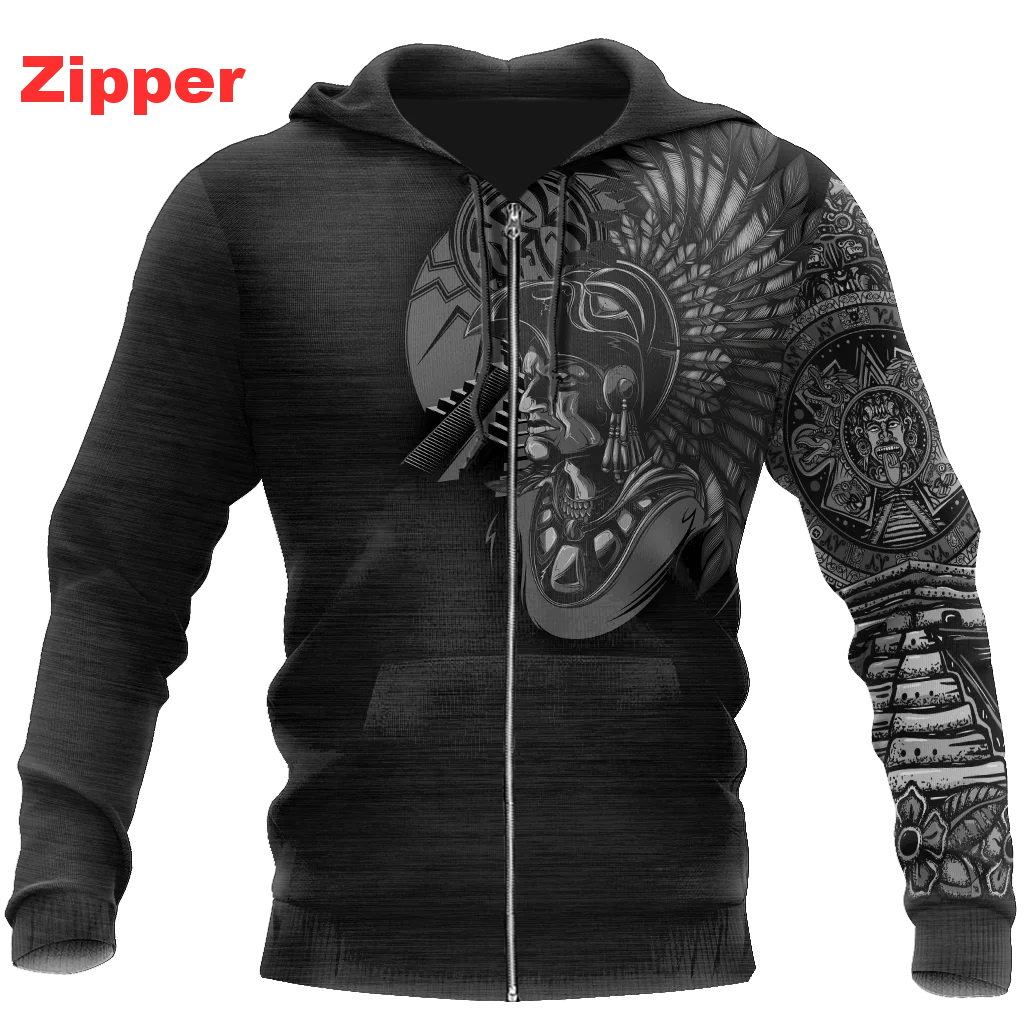 Mexico Aztec Warrior 3D Printed Casual Hoodie 2022 New Fashion Unisex Zipper Pullover DYI326