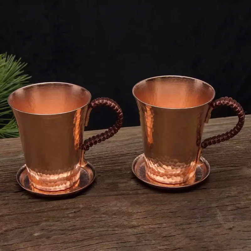 Handmade Pure Copper Mug with Handle, Moscow Mule Wine Cup, Drinkware, Water, Tea, Wine, Beer, Coffee, Copper Dishes