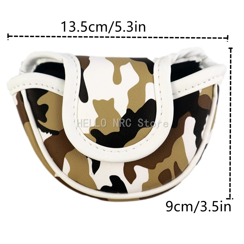 Golf Club Cover Headcovers camouflage for Putter PU Golf Mallet Head Covers Small Semicircle