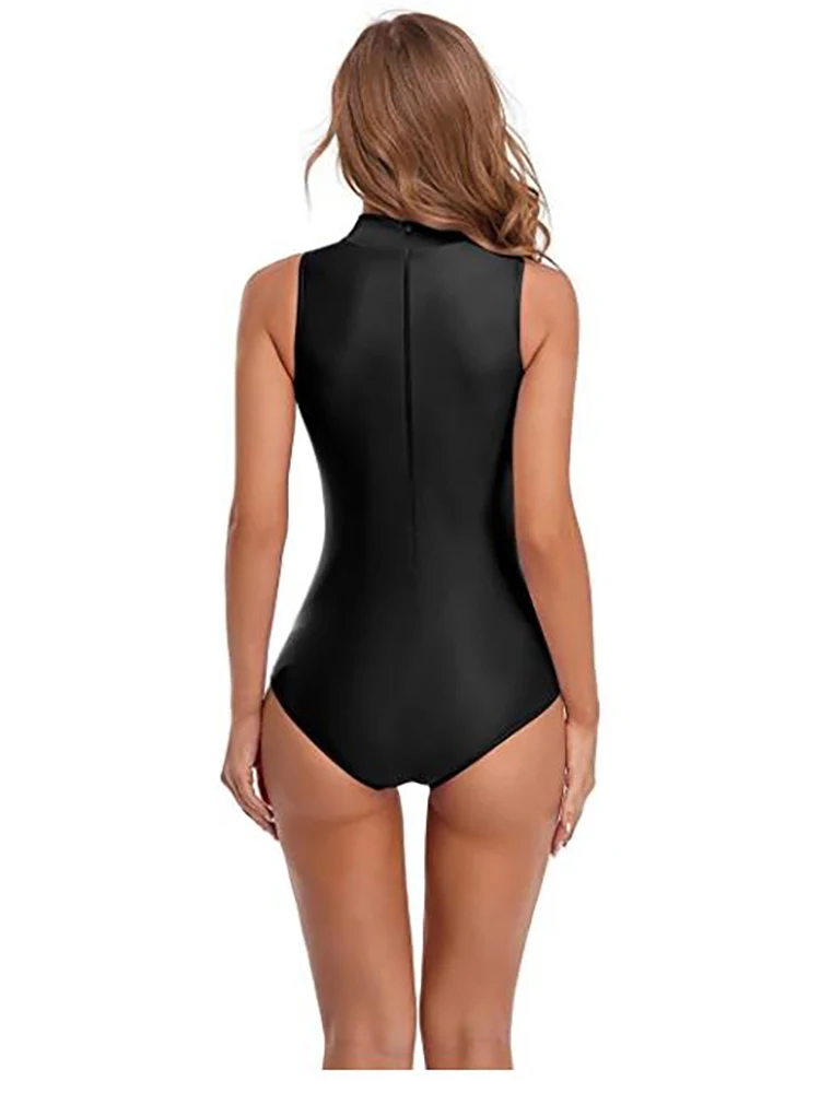 Speerise-leotardo sin mangas con cuello alto para mujer, traje de LICRA púrpura, gimnasia de nailon, leotardos de Ballet de Yoga blancos para adultos