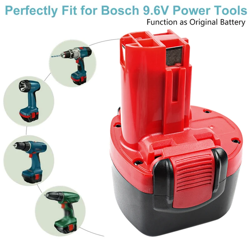 BAT048 9.6V 3000mAh  NI-MH Rechargeable Battery Power Tools Battery for Bosch PSR 960 BH984 BAT048 BAT119 L50