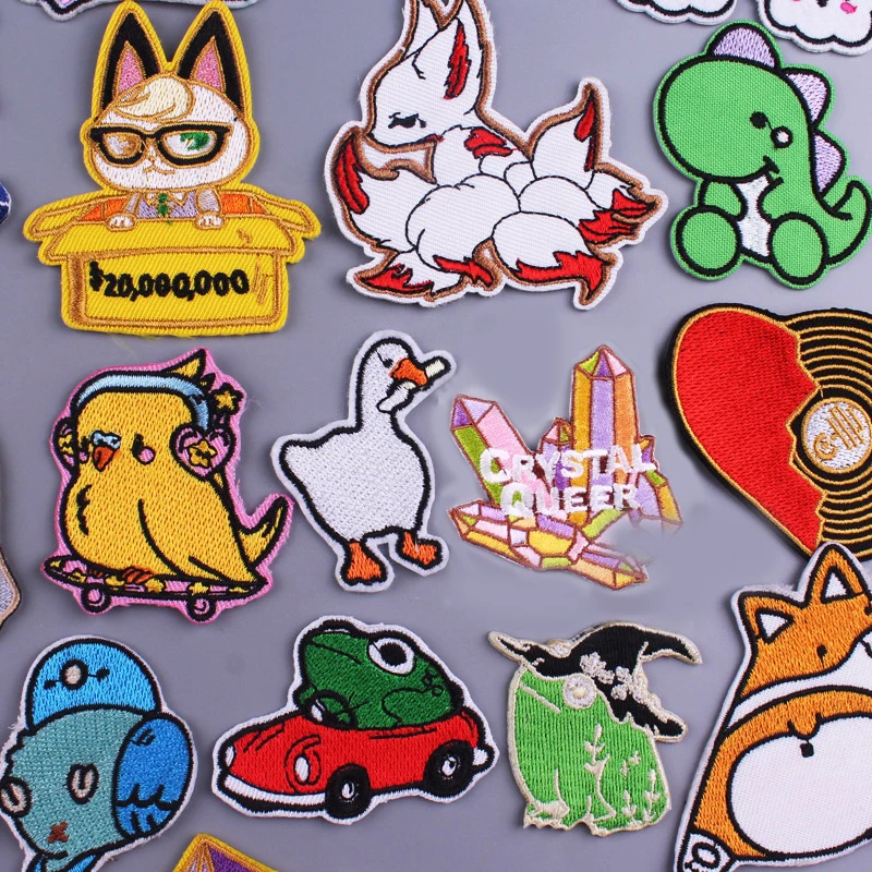 Cartoon Patch Animals/Embroidery Patch Embroidered Patches For Clothing Iron on Patches For Clothes Stickers Stripes on T-shirt