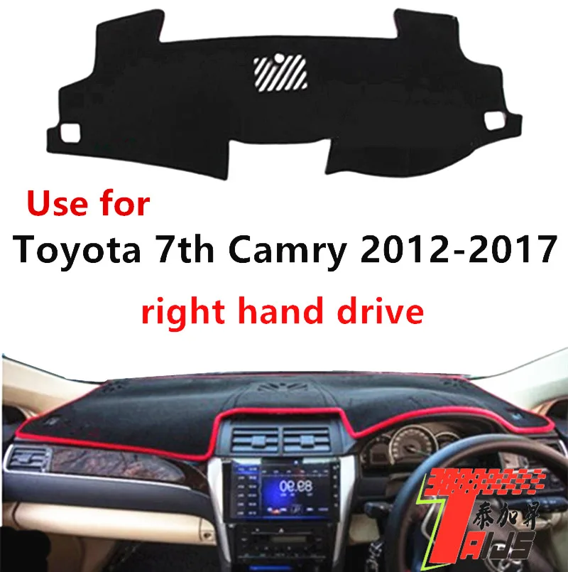 TAIJS Factory Anti cracking protective Polyester Fiber Car Dashboard Cover For TOYOTA 7th Camry 2012-2017 Right hand drive