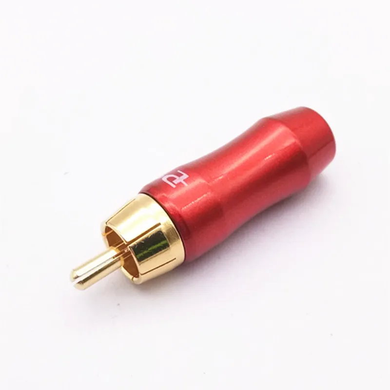 20Pcs/lot welding Gold Plated RCA Thicken Connector RCA male plug adapter for Video/Audio Wire Connector Hole diameter 6.4MM