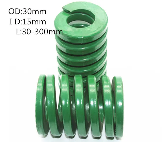 2Pcs greenLoad Spiral Stamping Compression Die Spring Outer Diameter 30mm Inner Diameter 15mm Length 30-300mm