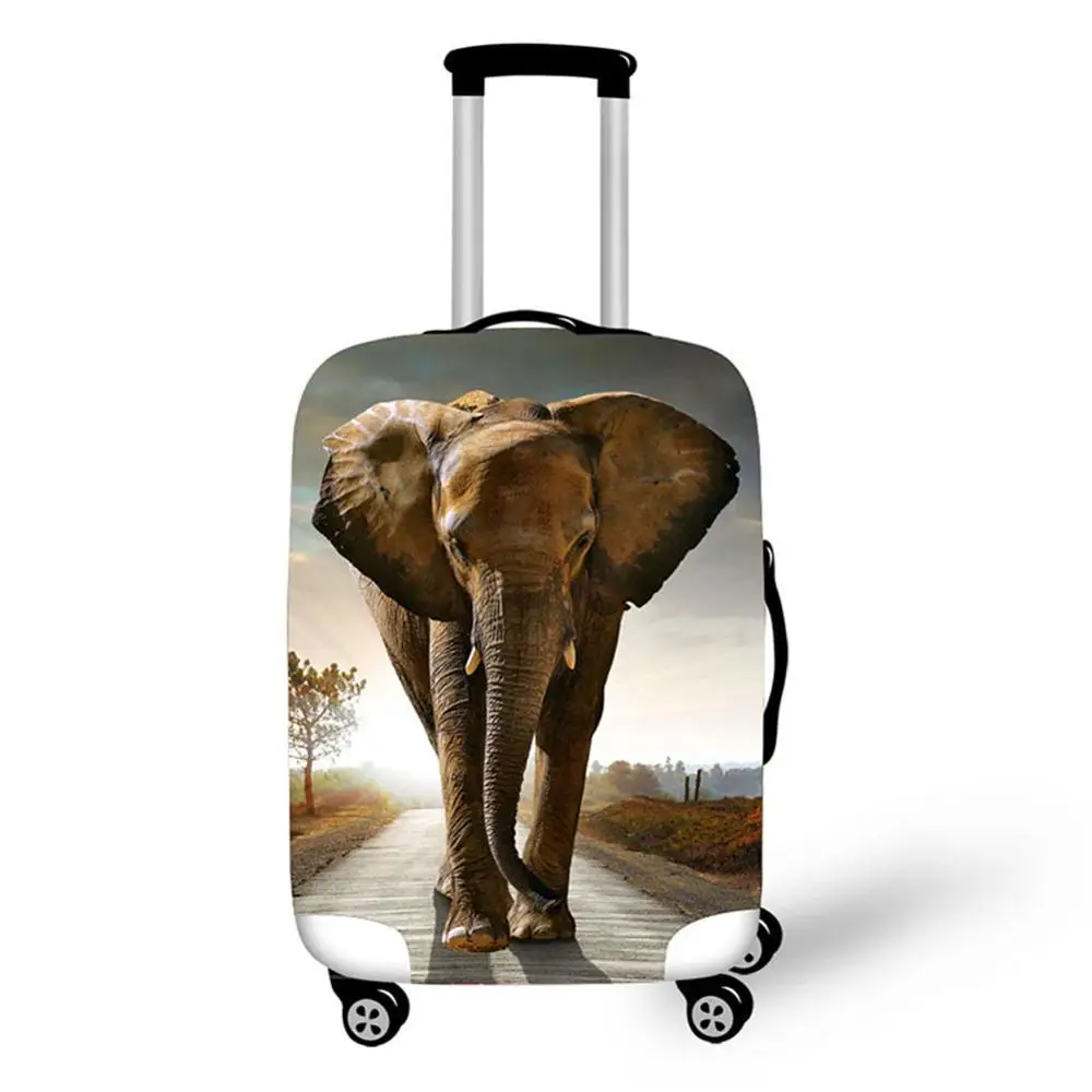 

Elephant Print travel accessories suitcase protective covers 18-30 inch elastic luggage dust cover case stretchable Waterproof