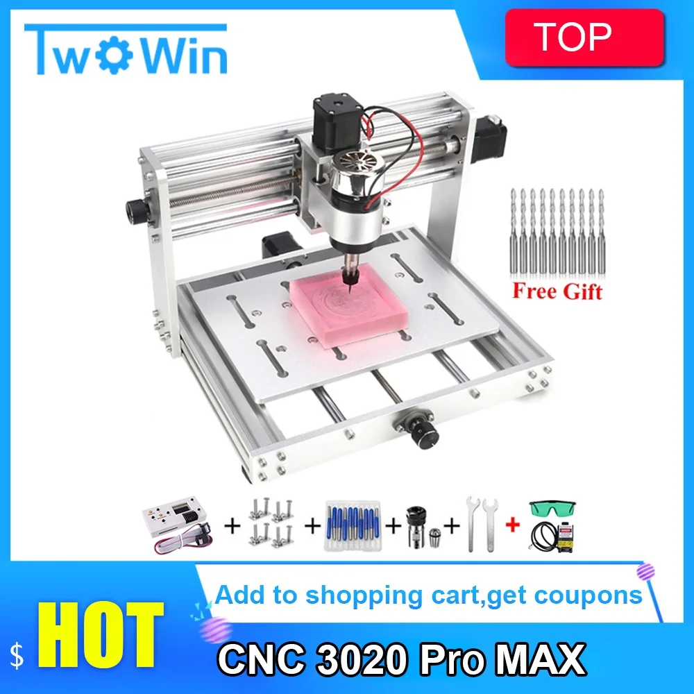 CNC 3020 Pro Max Mini Engraving Machine With 200W Spindle DIY CNC Metal Engraver 3018 max Upgraded 2 in 1 Machine Wood Router