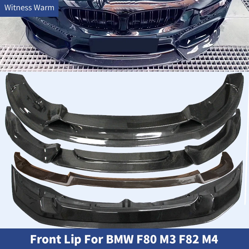 for F80 M3 F82 M4 Front Bumper Lip Diffuer Splitters for Bmw 4 Series F80 M3 F82 F83 M4 2014-2019 Carbon Fiber / Frp