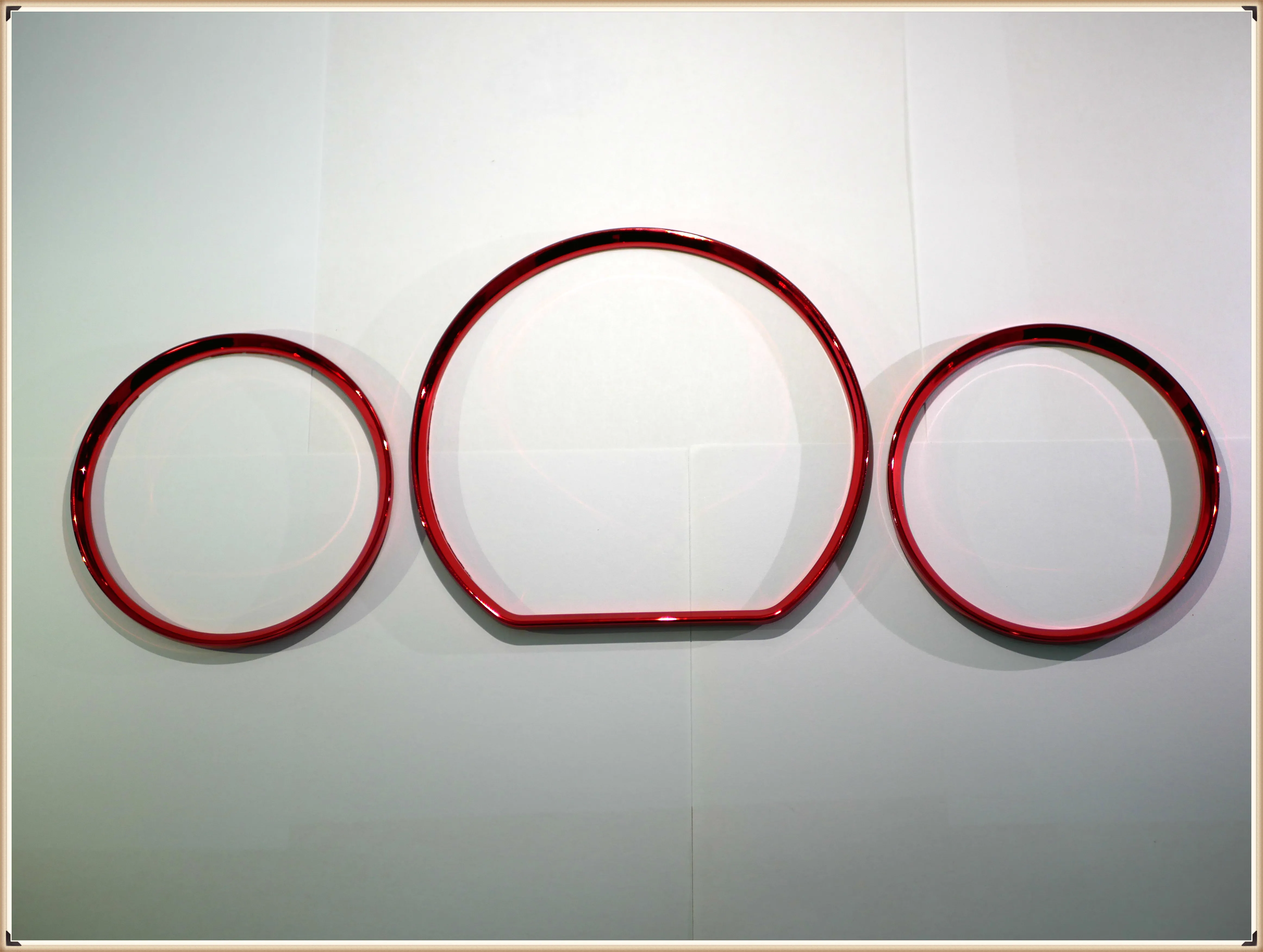 RED Speedometer Gauge Dial Rings Bezel Trim Chrome Tacho Rings for  Mercedes Benz W210 00-02 / W202 00-02