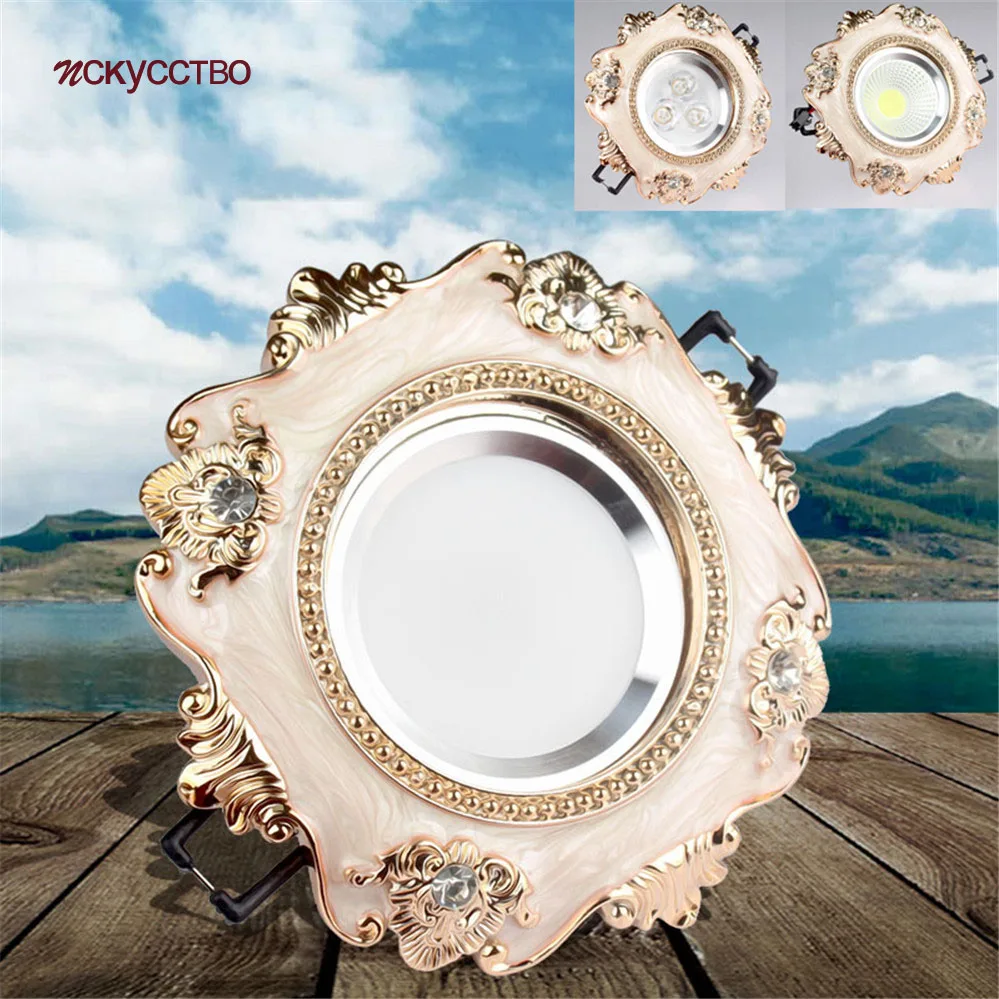 

European Luxury Diamond Phnom Penh Led Downlight 3W 5W 110V 220V Home Deco Living Room Kitchen Spotlight Hole 6Cm Recessed Lamp