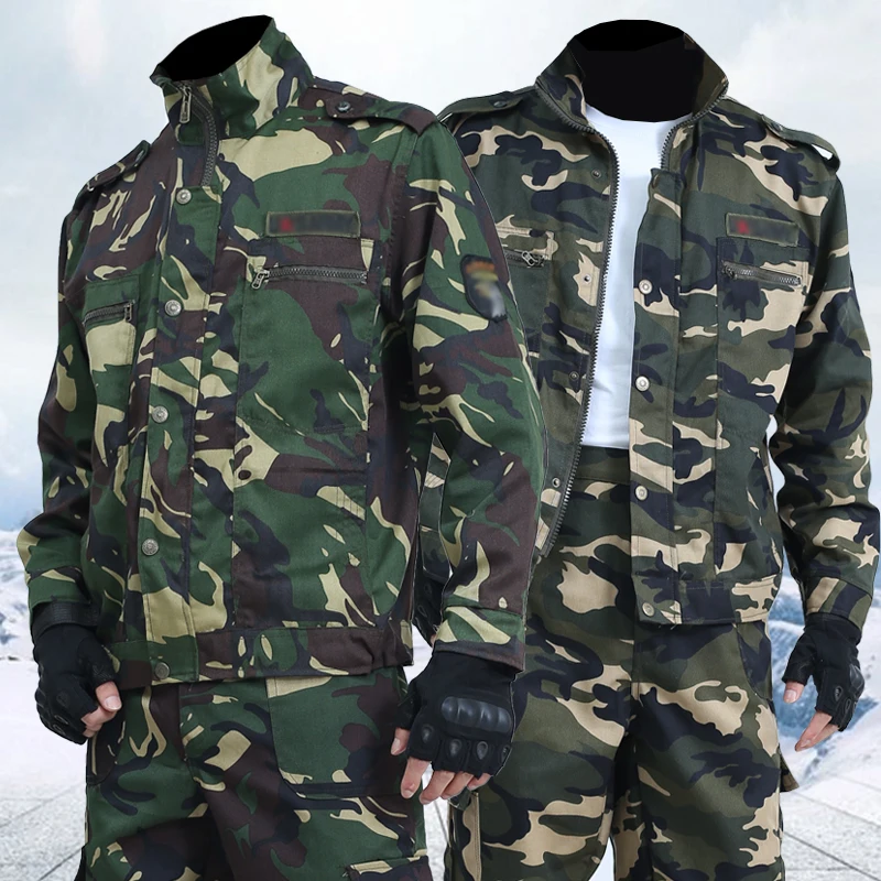 Outdoor Camouflage Overalls Spring And Autumn Training Suits Wear-resistant Auto Repair Labor Insurance Suits