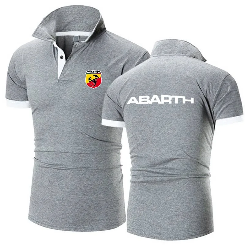 Polo Shirts Men\'s TShirts Military Style Short-Sleeve Top Tees Abarth Scorpion Logo Lapel Topshirts Popular Golftennis Jersey