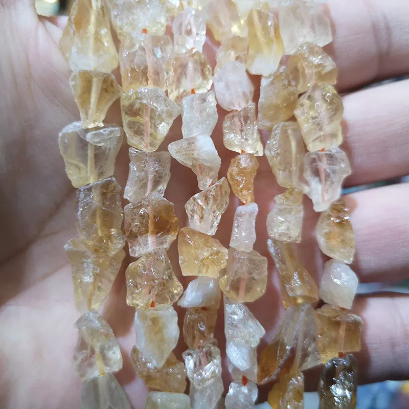 

Natural Rough Yellow Citrine Stone Beads Loose Irregular Gravel Gemstone Spacer Beads For Jewelry Making DIY Bracelet 6-10MM