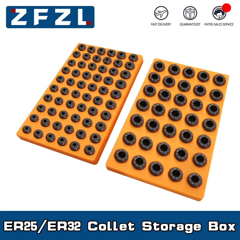 New ER collet storage box 60 hole ER25 and 35 hole ER32 collet plastic finishing rackSpecial for CNC machine tools