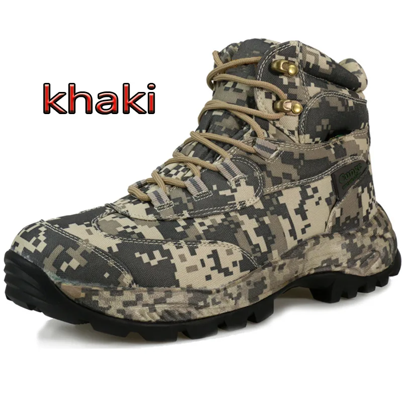 Outdoor Camouflage Hunting Boots Men\'s Mountaineering Hiking Shoes Waterproof Non-slip Training Tactical Boots