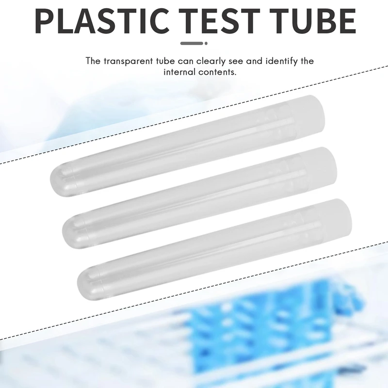 100Pcs Klar Kunststoff Test Rohre mit Weiß Schraube Caps Probe Container Flaschen Push Caps 12X75mm