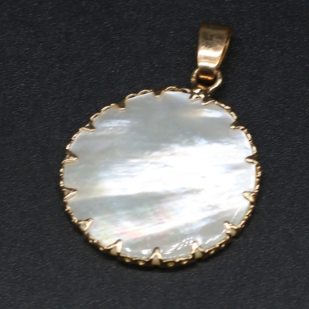 Natural White Shell Pendant Round Mother of Pearl Exquisite Charms Pendants For Jewelry Making DIY Earring Necklace Accessories