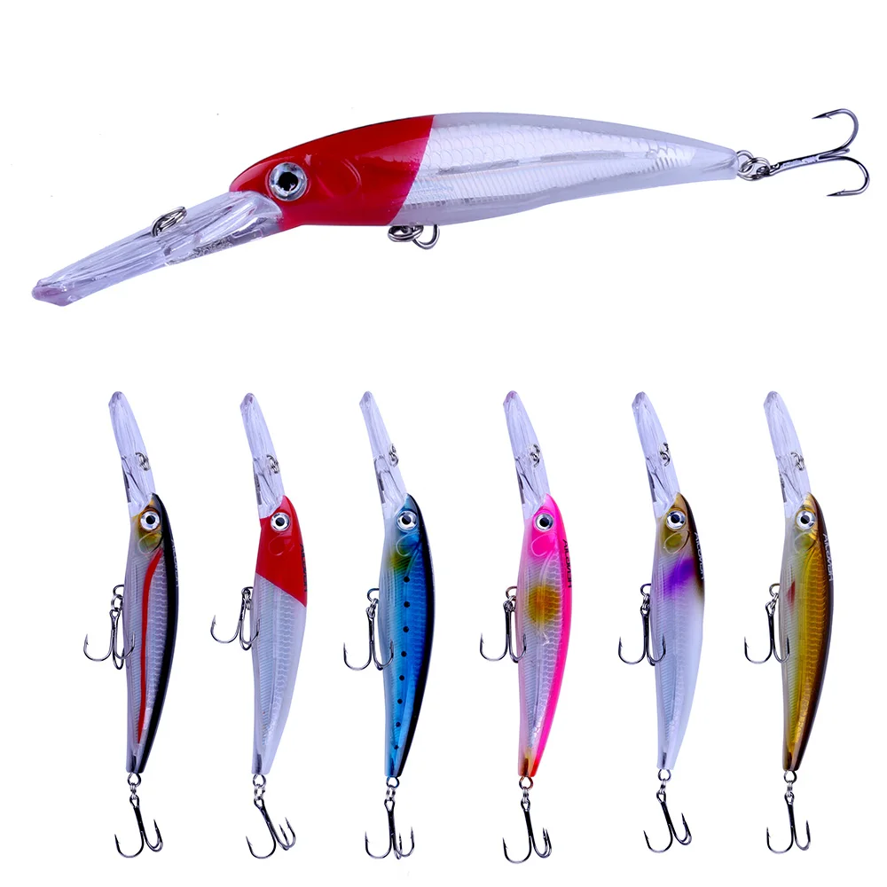 Hengjia 1pcs 17cm 30g Deep Diving Large Minnow Lure Artificial Wobbler Hard Bait Crankbait Sea Bass Pike Perch Fishing Tackle