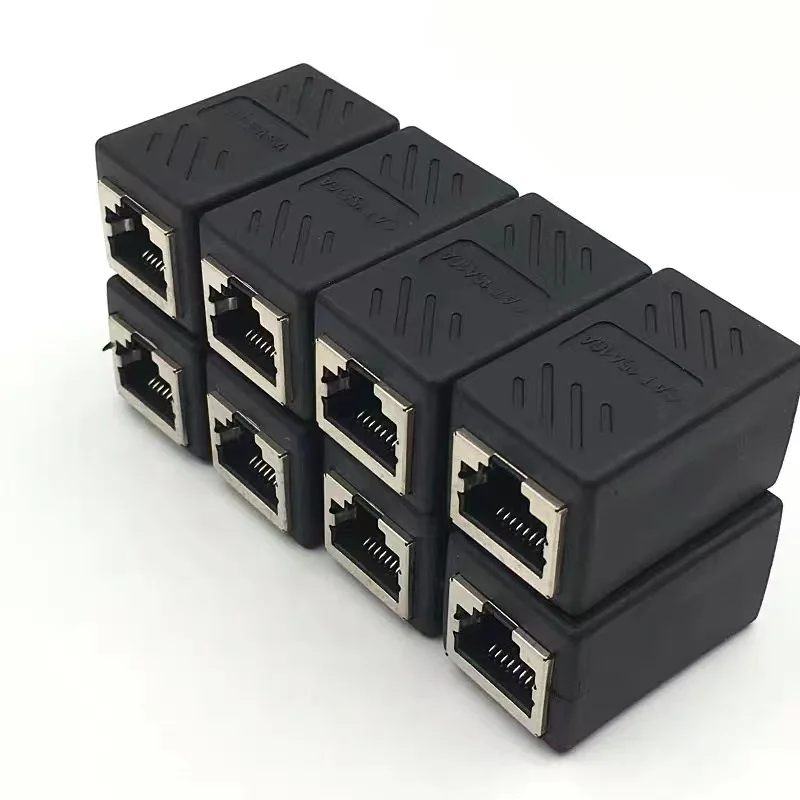 10PCS RJ45 Female To Female Network Ethernet LAN Splitter Connector Transfer Head RJ45 CAT7 5 5E 6 6a Extender Network Cable