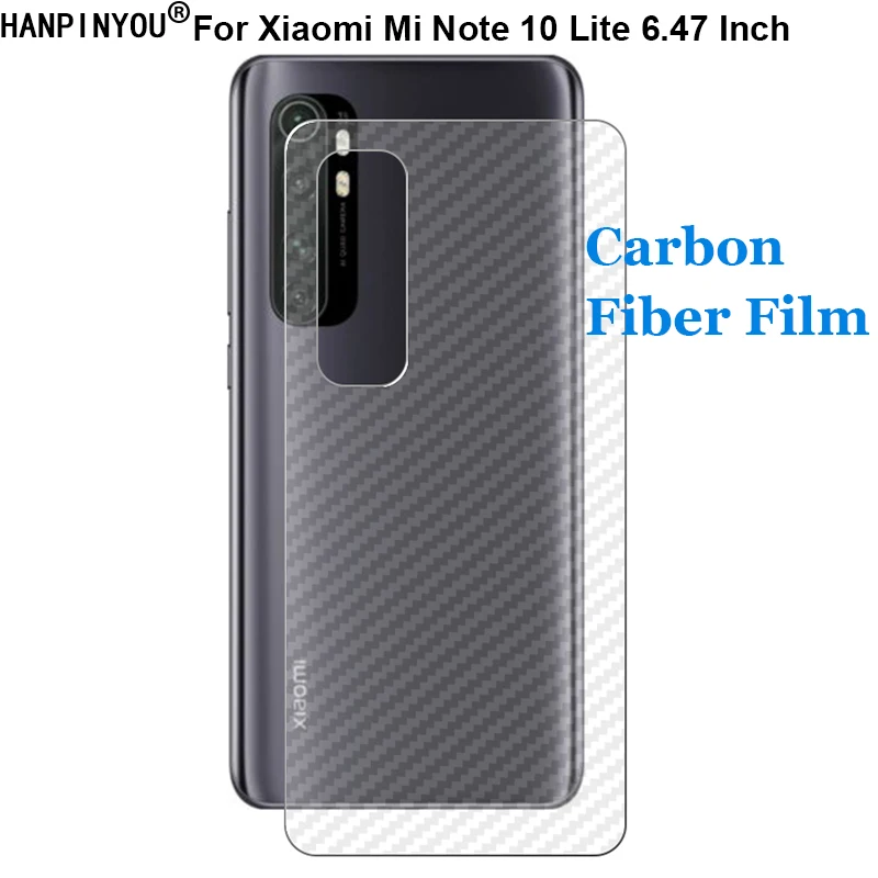 

For Xiaomi Mi Note 10 Lite 6.47" 3D Anti-fingerprint Transparent Carbon Fiber Back Film Screen Protector Protect Sticker