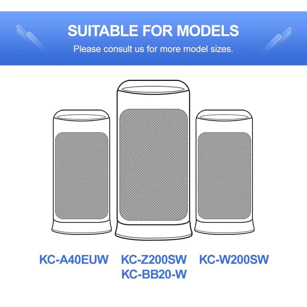 مرشحات الكربون المنشط لإزالة الروائح الكريهة FZ-A41DFR لمرشح تنقية الهواء Sharp KC-A40EUW KC-Z200SW KC-W200SW KC-BB20-W