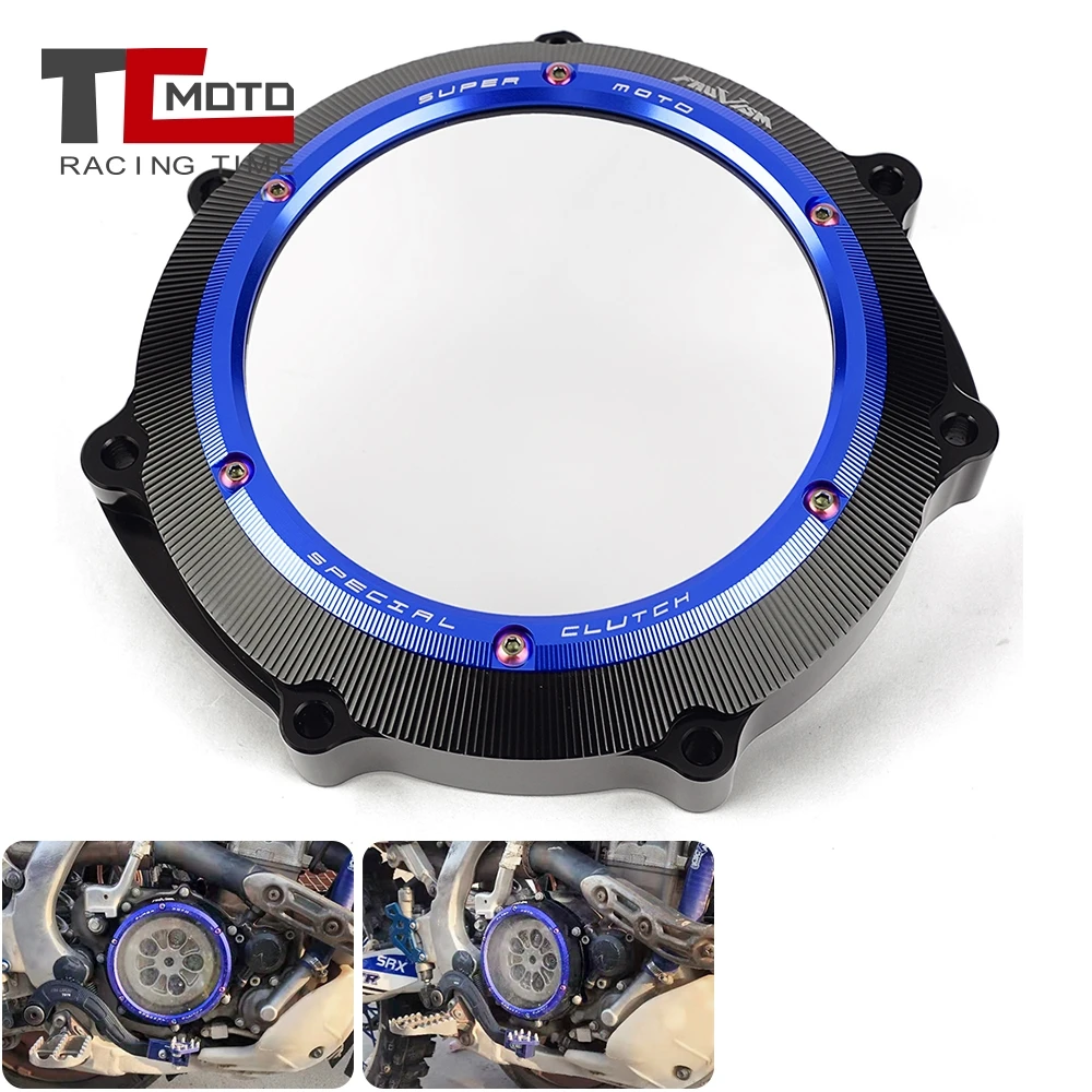 Clear Clutch Cover for Yamaha YZ450F YZ 450F 2003-2009 2004 Motorcycle Engine Clutch Cover for Yamaha WR450F WR 450F 2003-2015