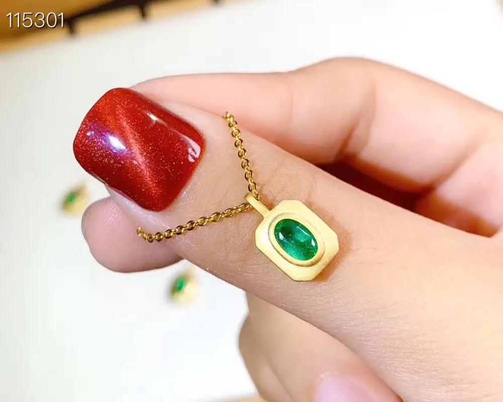 قلادة من الزمرد الطبيعي والحقيقي 100% من الفضة الإسترليني S925 الصلبة للنساء #3