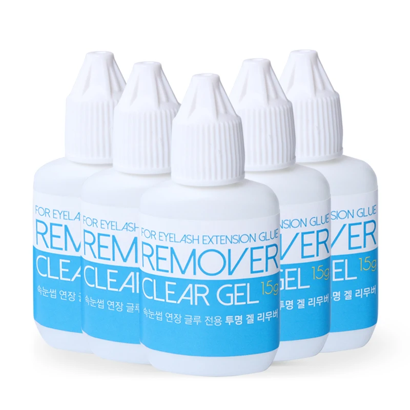 

5pcs Clear Gel Remover for Eyelash Extension Glue From Korea Removing Eyelash Extensions 15ml